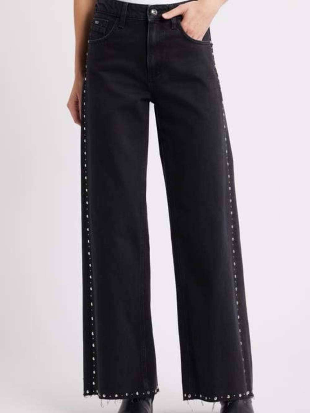 NWT- Mavi Jeans Rebecca High Rise Wide Leg with Studded Side Trim Size 28